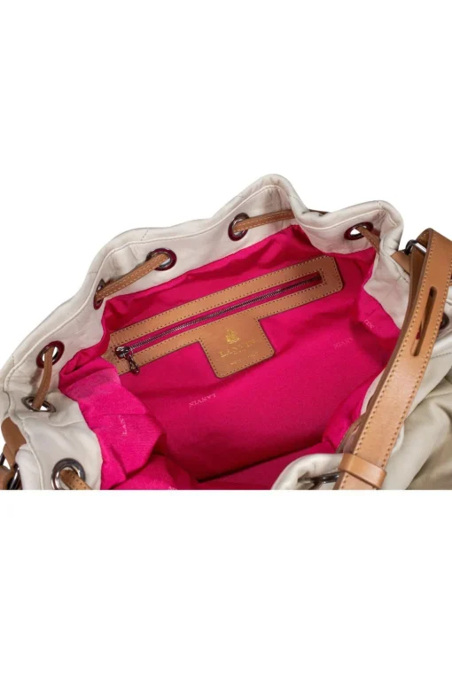 Lanvin - Cream Quilted Leather Bucket Bag