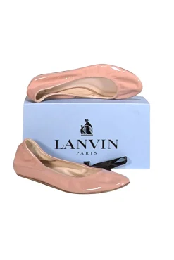 Lanvin - Pink Patent Leather Slip On Flats Sz 12