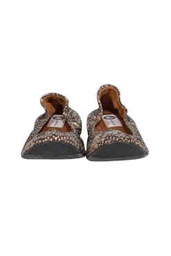 Lanvin - Tan & Black Snake Skin Print Flats Sz 12
