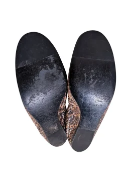 Lanvin - Tan & Black Snake Skin Print Flats Sz 12