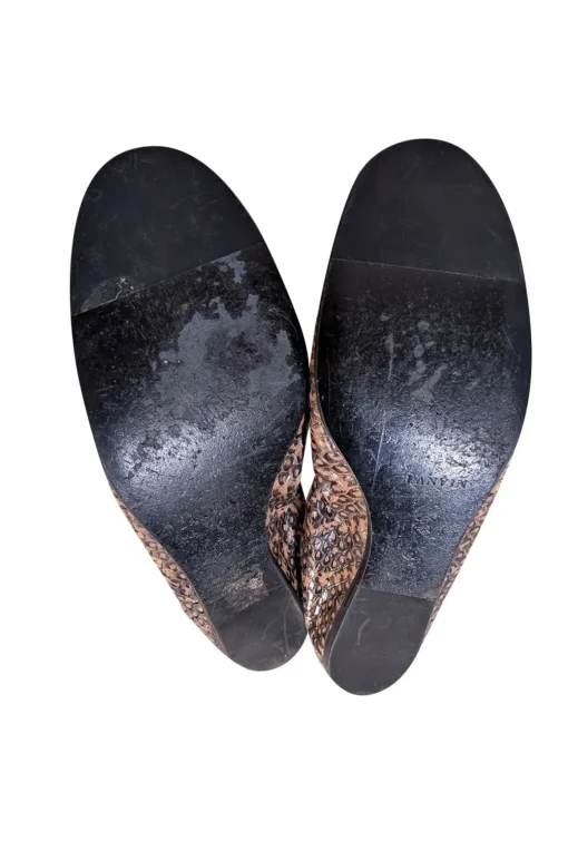 Lanvin - Tan & Black Snake Skin Print Flats Sz 12
