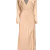 Lapointe - Cream Satin Long Sleeve Dress w/ Slit Sz 6