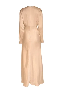 Lapointe - Cream Satin Long Sleeve Dress w/ Slit Sz 6