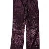 Lapointe - Dark Mulberry Sequin Straight Leg Trousers Sz 6