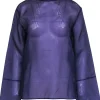 Lapointe - Dark Purple Silk Sheer Zipper Back Top Sz 6