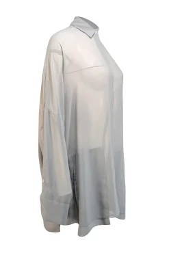 Lapointe - Light Blue Sheer Chiffon Oversized Shirt Sz XS