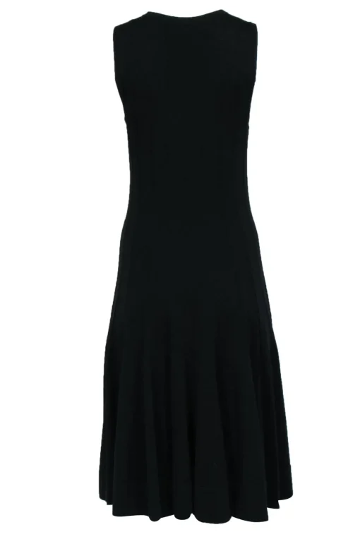 Lauren Ralph Lauren - Black Knit Sleeveless Flare Midi Dress Sz M