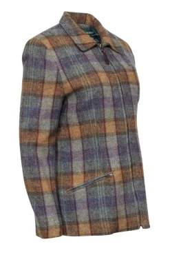 Lauren Ralph Lauren - Grey, Green, & Purple Plaid Zipper Jacket Sz 10