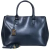 Lauren Ralph Lauren - Leather Navy Double Handle Tote Bag