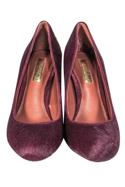 Lauren Ralph Lauren - Plum Calf Hair Stacked Heel Pumps Sz 6.5