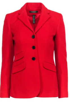 Lauren Ralph Lauren - Red Wool Blend Three-Button Blazer Sz 4P