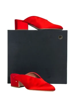 Laurence Dacade - Red Satin Mule Heels Sz 10