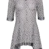 Lela Rose - Black & White Embroidered Mesh Top Sz 6