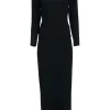 Lela Rose - Black Low Back Pearl Trim Formal Dress Sz 6