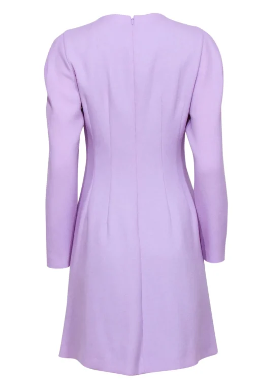 Lela Rose - Lavendar Wool Blend Sheath Dress w/ Silver Floral Applique Sz 6