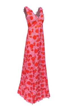 Lela Rose - Pink & Orange Print Formal Dress Sz 6