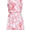 Lela Rose - White & Red Floral Print Dress Sz 8