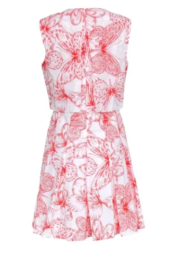 Lela Rose - White & Red Floral Print Dress Sz 8
