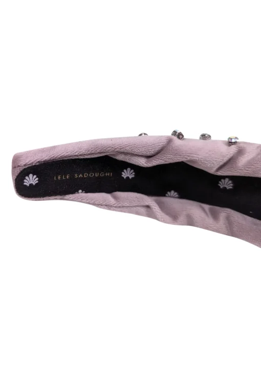 Lele Sadoughi - Dove Grey Velvet Headband w/ Swarovski Crystals