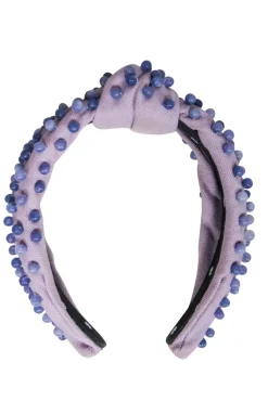 Lele Sadoughi - Lilac Knot Front Headband w/ Purple Bead Embellishment