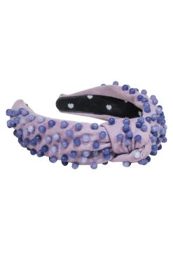 Lele Sadoughi - Lilac Knot Front Headband w/ Purple Bead Embellishment