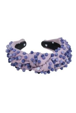 Lele Sadoughi - Lilac Knot Front Headband w/ Purple Bead Embellishment