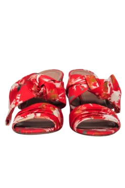 Lewitt - Red Floral Print Mule Pump Sz 7.0