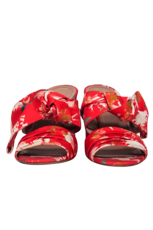 Lewitt - Red Floral Print Mule Pump Sz 7.0