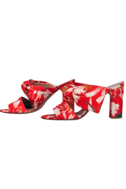 Lewitt - Red Floral Print Mule Pump Sz 7.0