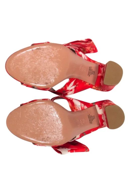 Lewitt - Red Floral Print Mule Pump Sz 7.0