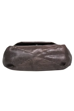 Liebeskind - Grey Smooth & Embossed Leather Shoulder Bag w/ Adjustable Strap