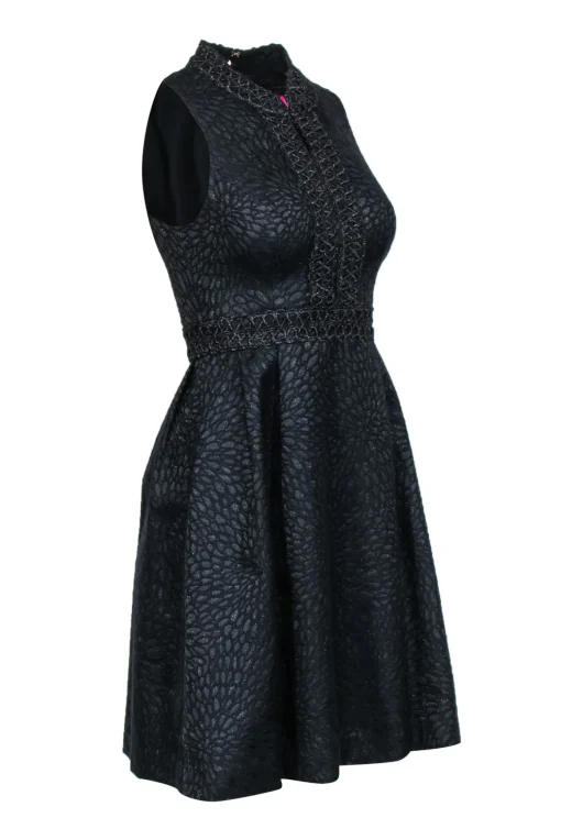 Lilly Pulitzer - Black & Sparkly Sleeveless Midi Dress Sz 0