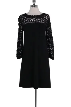 Lilly Pulitzer - Black Crochet Knit Dress Sz M