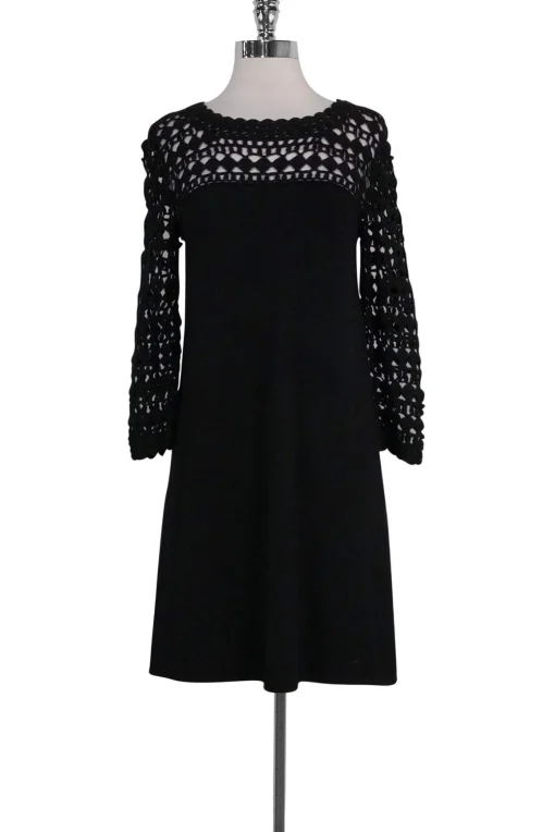 Lilly Pulitzer - Black Crochet Knit Dress Sz M