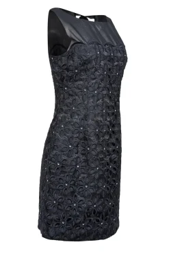 Lilly Pulitzer - Black Daisy Eyelet Sleeveless Dress w/ Rhinestones Sz 6