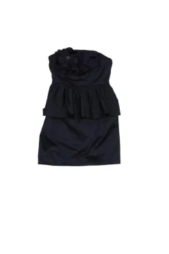 Lilly Pulitzer - Black Peplum Strapless Dress Sz 8