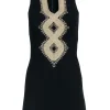 Lilly Pulitzer - Black Sleeveless Mini Dress w/ Gold Embroidery Sz 00
