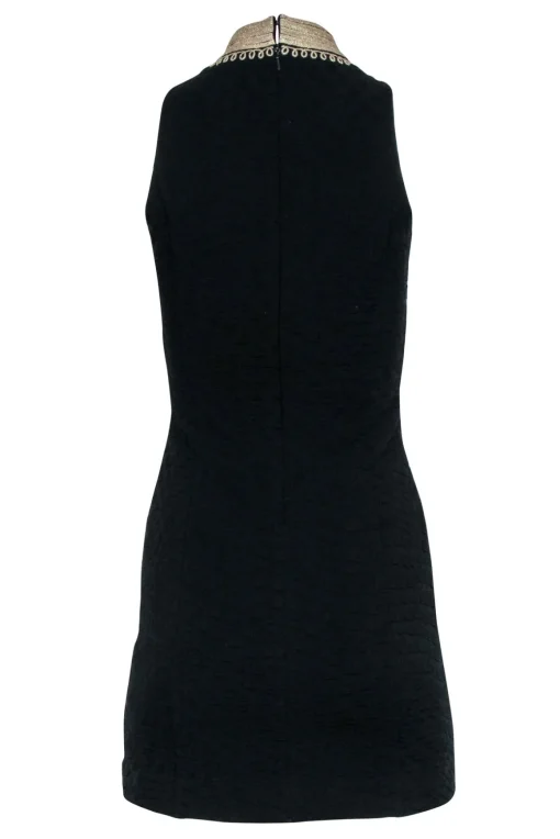 Lilly Pulitzer - Black Sleeveless Mini Dress w/ Gold Embroidery Sz 00