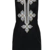 Lilly Pulitzer - Black Textured "Mila" Sheath Dress w/ Gold & Silver Embroidery Sz 0