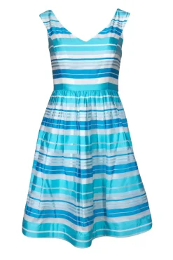 Lilly Pulitzer - Blue & White Stripe Fit & Flare Dress Sz 2