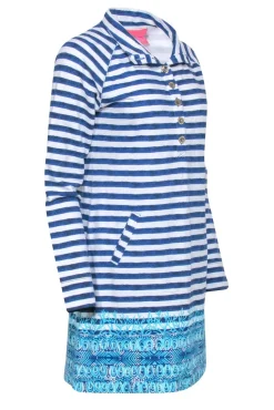 Lilly Pulitzer - Blue & White Stripe Long Sleeve Dress Sz M