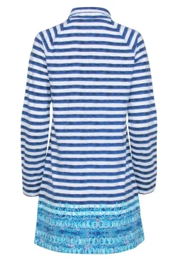 Lilly Pulitzer - Blue & White Stripe Long Sleeve Dress Sz M
