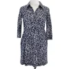Lilly Pulitzer - Navy & White Print Cotton Shirt Dress Sz 0