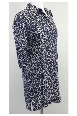Lilly Pulitzer - Navy & White Print Cotton Shirt Dress Sz 0