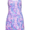 Lilly Pulitzer - Pink & Blue Alligator & Pineapple Print Sheath Dress Sz 6