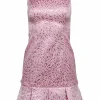Lilly Pulitzer - Pink & Gold Sheath Dress w/ Pleated Hem Sz 0
