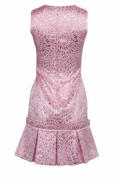 Lilly Pulitzer - Pink & Gold Sheath Dress w/ Pleated Hem Sz 0