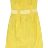 Lilly Pulitzer - Strapless Yellow Textured Dress Sz 4