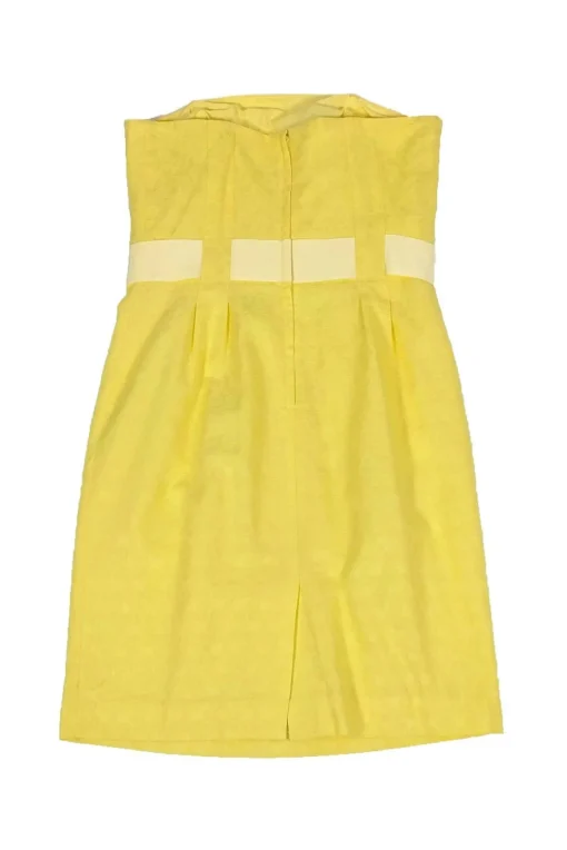 Lilly Pulitzer - Strapless Yellow Textured Dress Sz 4