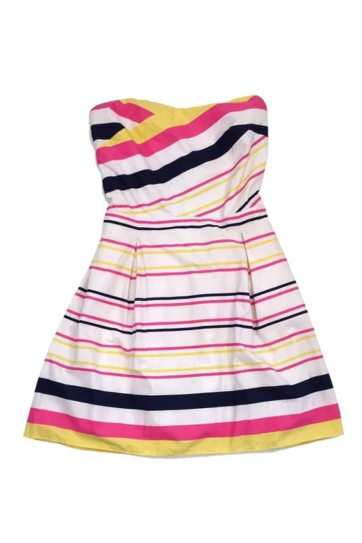 Lilly Pulitzer - Striped Cotton Strapless Dress Sz 12